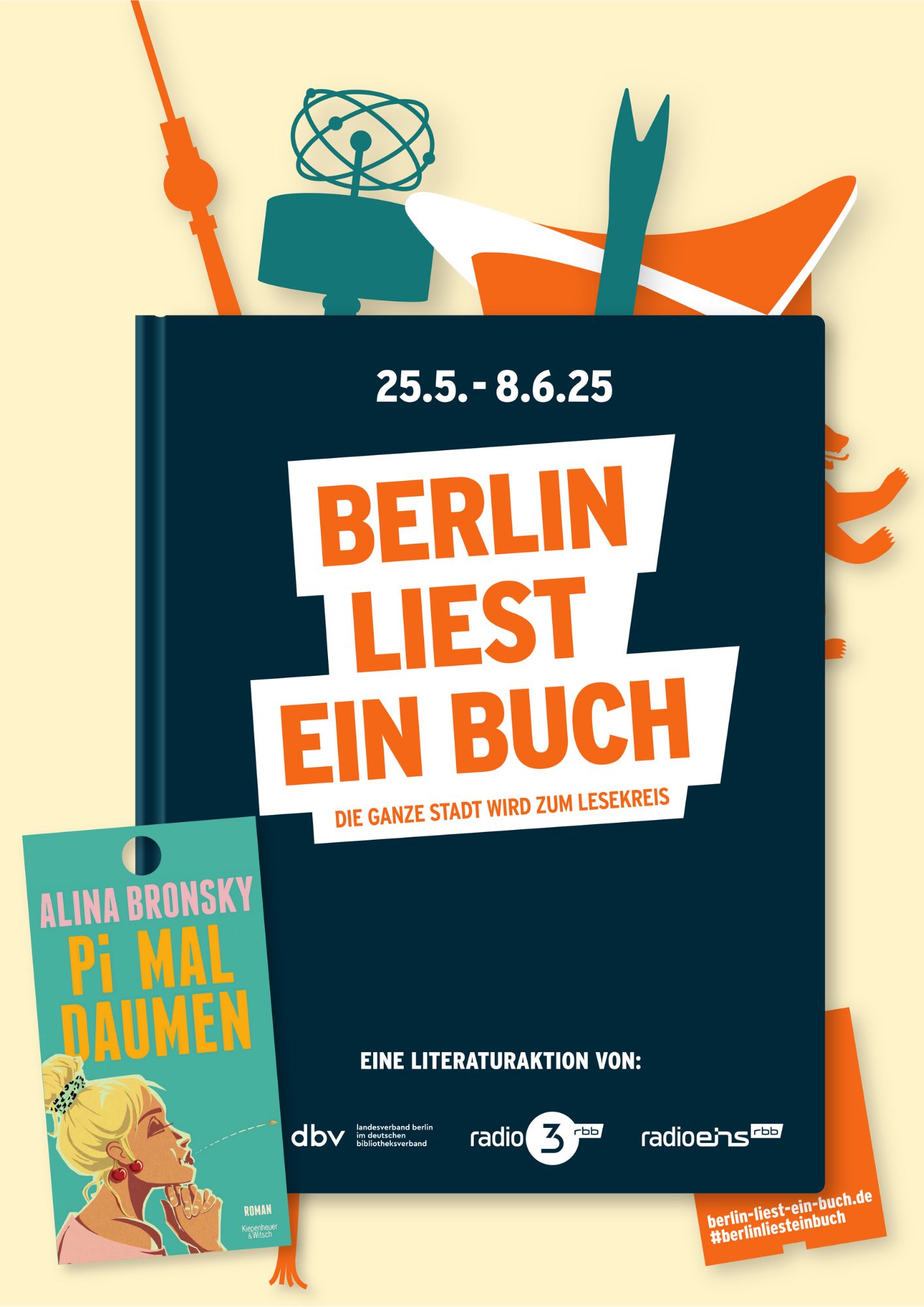 Grafik für Berlin liest ein Buch
