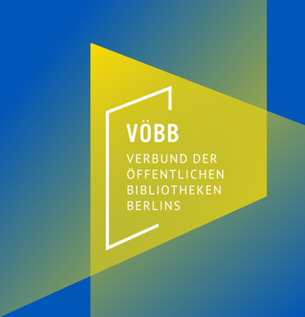 VÖBB-Logo auf Rauten in Ukraine-Farben blau gold