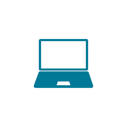 Icon blauer Laptop