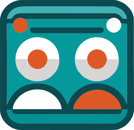 Symbolic image of the chatbot in VÖBB colors Azure and Coral