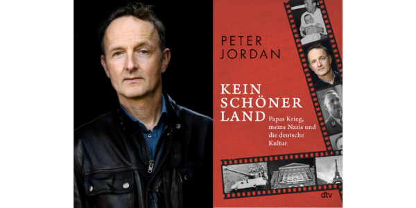 Poträtfoto des Autors Peter Jordan und das Cover seines Buchs Kein schöner Land.