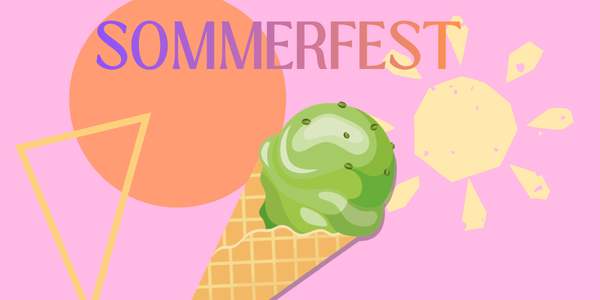 Illustration einer Eistüte darüber der Text: Sommerfest