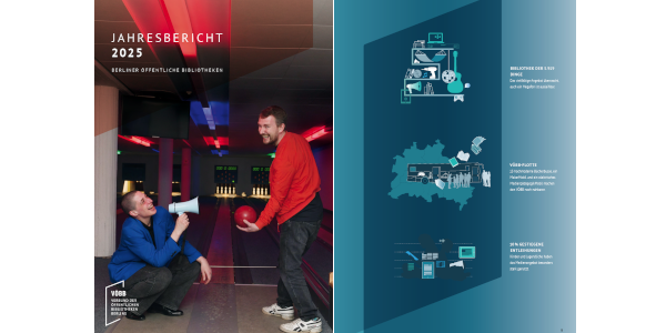 Coverbild und Innenseite des VÖBB-Jahresberichts 2025.